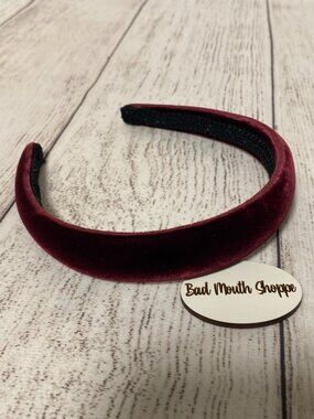 Vintage Ladies Girls Burgundy Red Velvet Headband